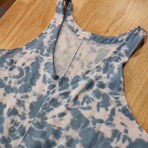 Colsie Blue Tie Dye Jersey Sweatpants Overalls XL 21" P2P (See photo for Spot) - Picture 7 of 14